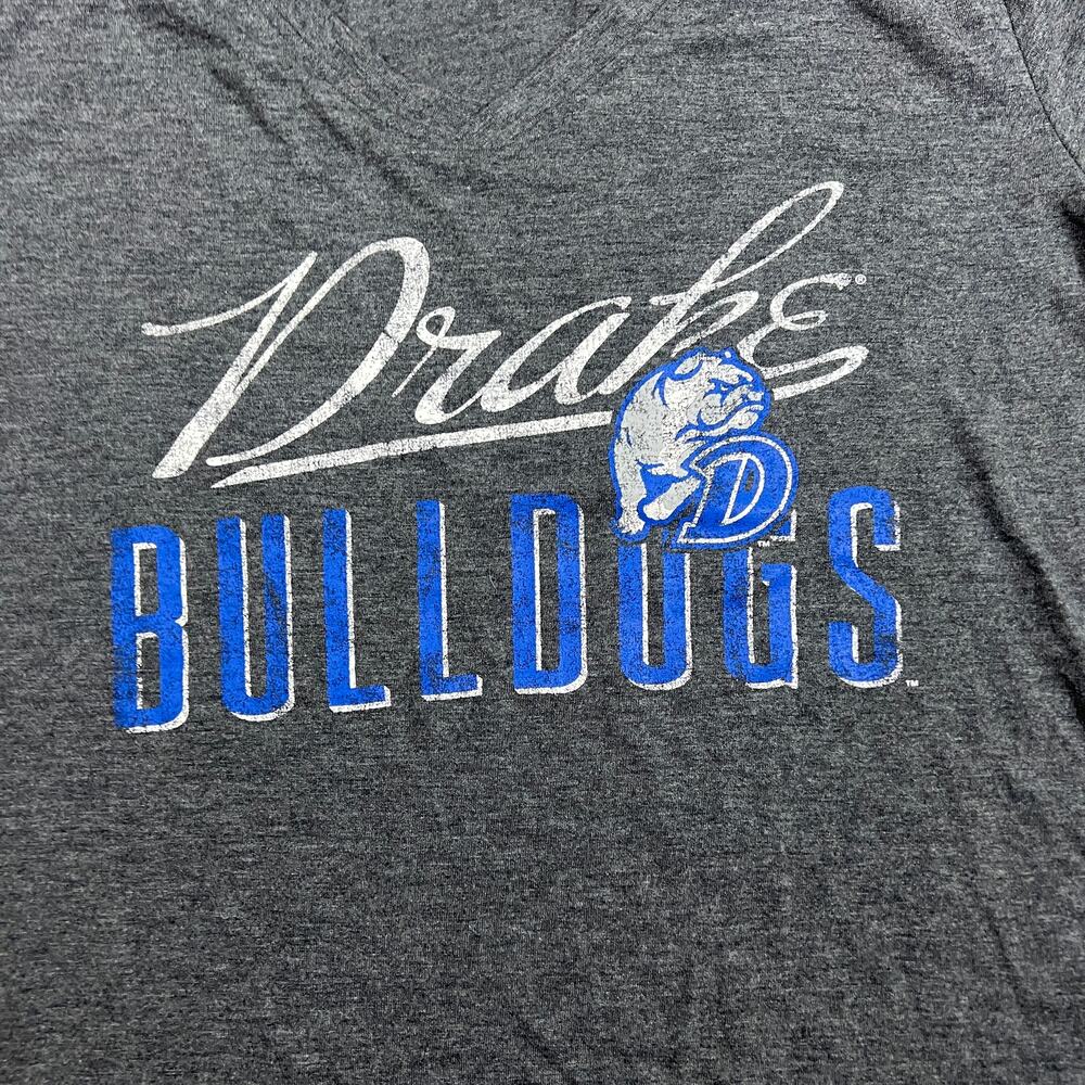 Rivalry Threads Drake Bulldogs Gray V-Neck Short Sleeve T-Shirt - Large - NWT - Picture 4 of 7